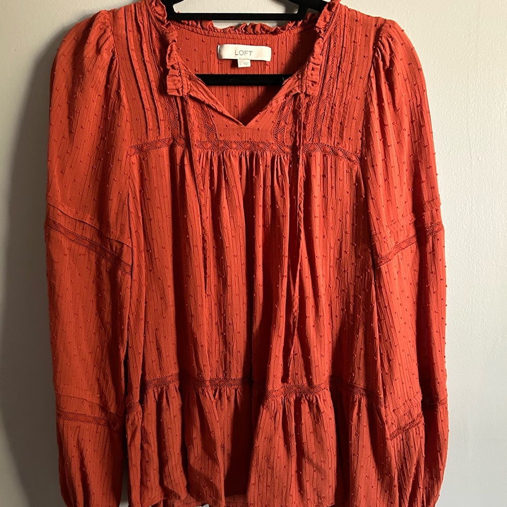 LOFT Women's Vibrant Orange Blouse